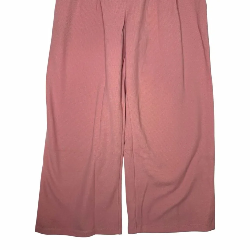 NEW Halara Wide Leg Work Pants XL Regular Pink High Waisted Stretch Pull On Offi